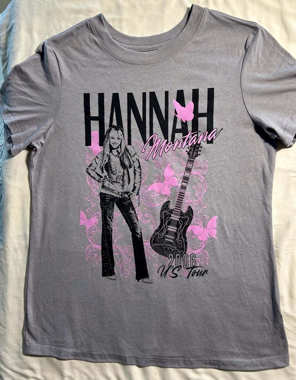 Vintage Hannah Montana 2006 U.S. Tour Graphic Tee Gray